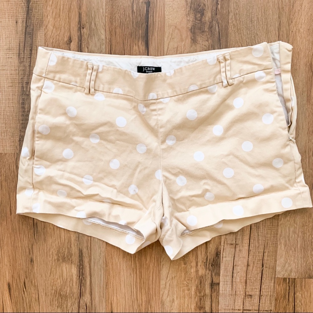 Tan polka dot JCrew shorts